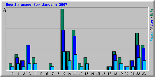 Hourly usage for January 2007