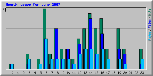 Hourly usage for June 2007