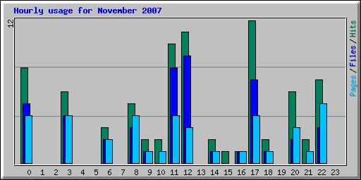 Hourly usage for November 2007